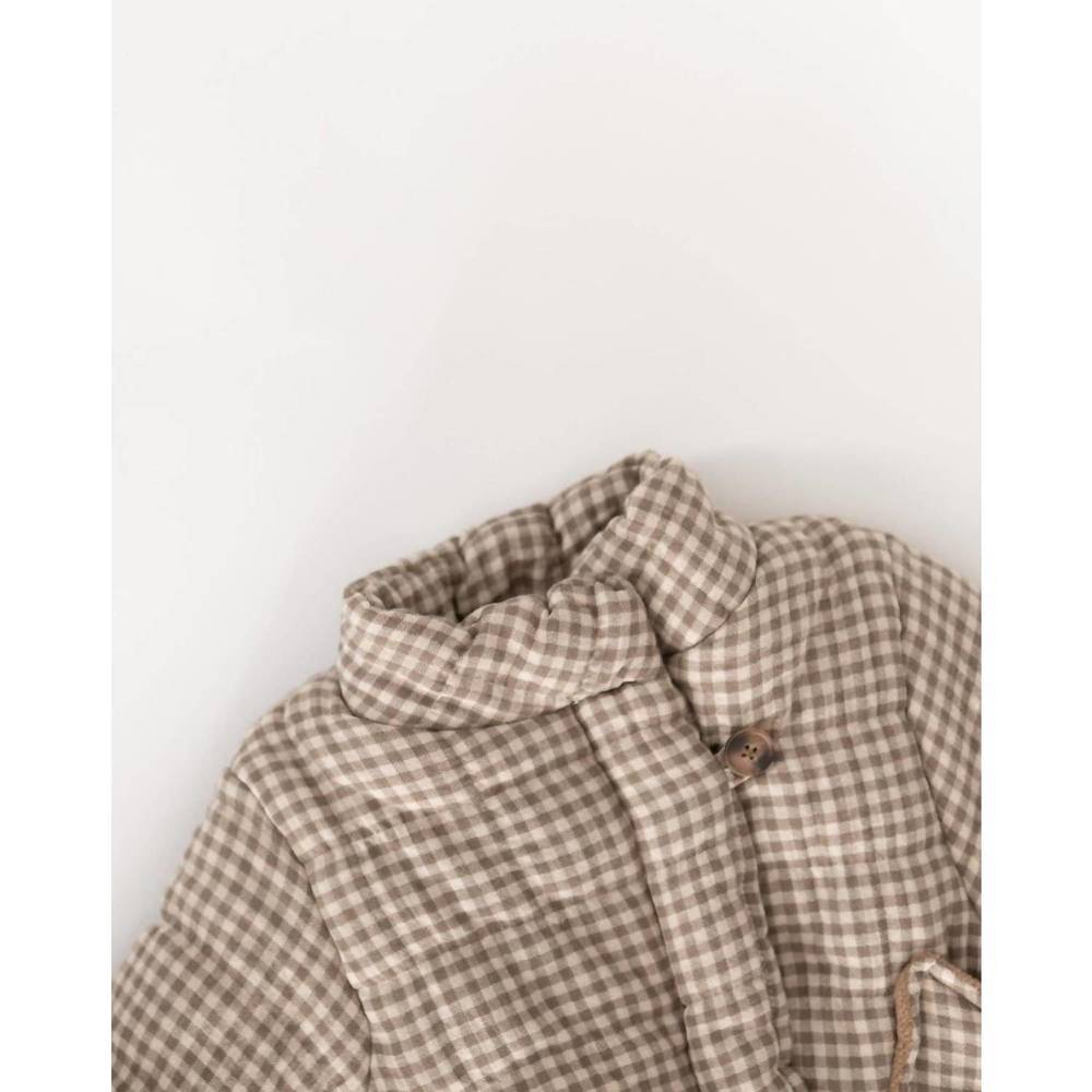 NEW KINDLY THE LABEL girls gingham spring jacket in potatoe - Picture 2 of 8